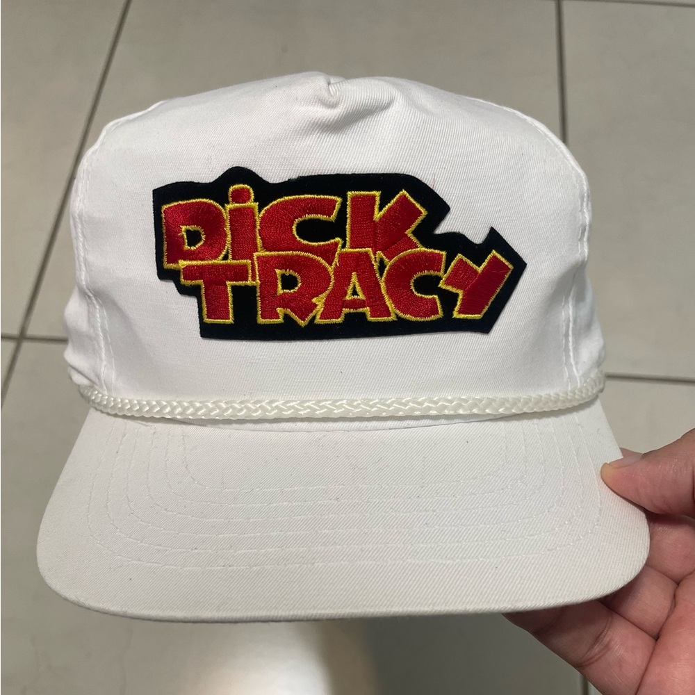 Vintage Dick Tracy Hat Cap Snap Back Trucker Foam Mesh Graphic Disney 90's Promo